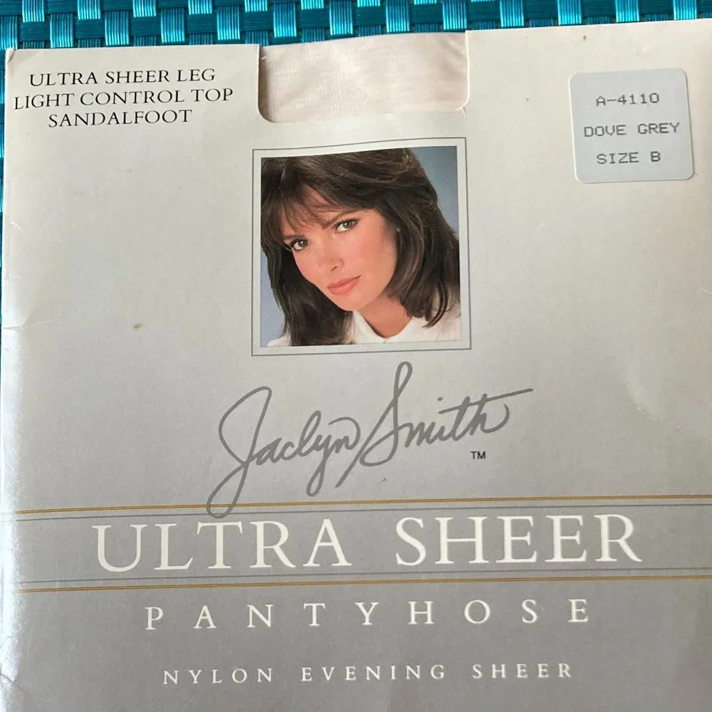 Jaclyn Smith Ultra Sheer Pantyhose Dove Grey Women Size B Vintage NOS